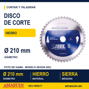 Disco Corte Hierro Ø210x25.4x2mm.