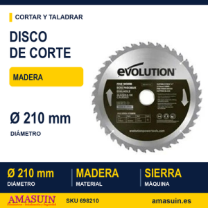 Disco Corte Madera Ø210x25.4x1.4mm.