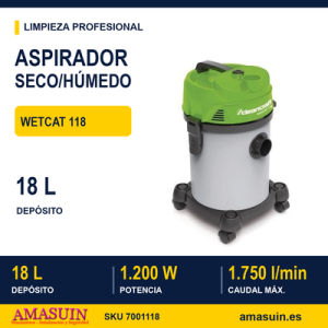 Aspirador wetCAT 118 para Líquidos y Partículas Sólidas.