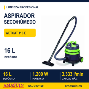 Aspirador wetCAT 116 E para Líquidos y Partículas Sólidas.