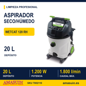 Aspirador wetCAT 120 RH para Líquidos y Partículas Sólidas.