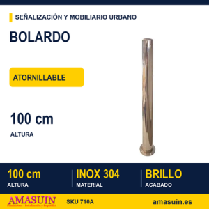 Bolardo Fijo Inoxidable Atornillable