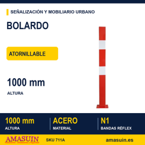 Bolardo Fijo Rojo Atornillable