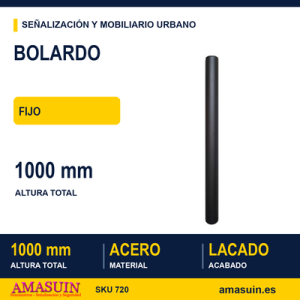 Bolardo Fijo Acero Lacado.