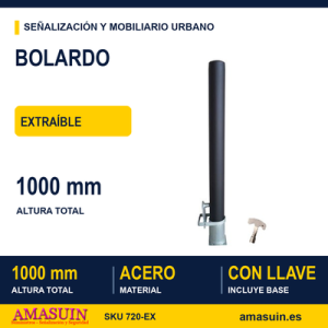 Bolardo Extraible Acero Lacado.