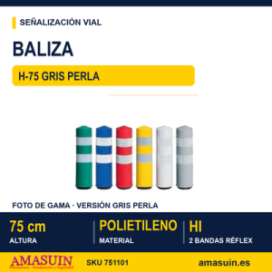 Baliza H-75 Gris Flexible.