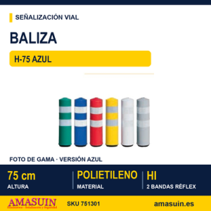 Baliza H-75 Azul Flexible.