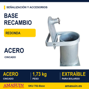 Recambio Base Redonda Bolardo Extraible.