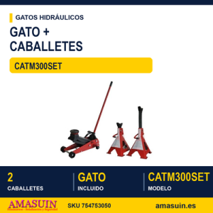 Kit Gato Hidráulico + 2 Caballetes CATM300SET.