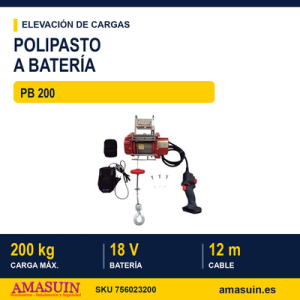 Polipasto PB 200 a Batería.