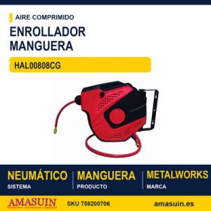 Enrollador HAL00808CG Manguera Neumática.