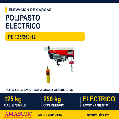 Polipasto Eléctrico PE 125/250-12. 1 Polipasto Eléctrico PE 125/250-12.