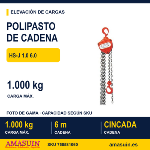 Polipasto HS-J 1.0 6.0 de Cadena.