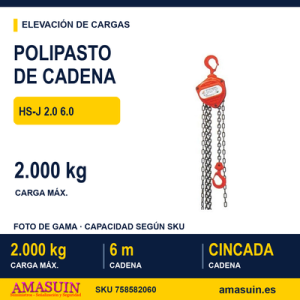Polipasto HS-J 2.0 6.0 de Cadena.