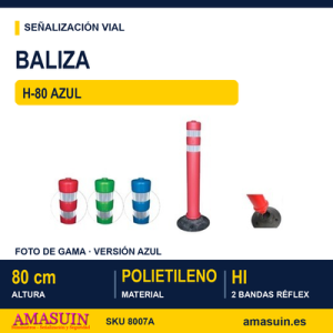 Baliza H-80 Azul Desmontable.