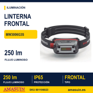Linterna de Cabeza MW3006G3S 250 lúmenes