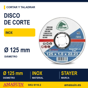 Disco Corte Inoxidable 125mm. Stayer.