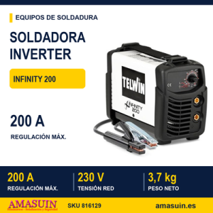 Soldadora Inverter Infinity 200 de Electrodos MMA y TIG.