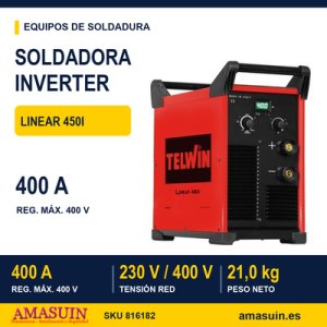 Soldadora Inverter Linear 450i de Electrodos MMA.