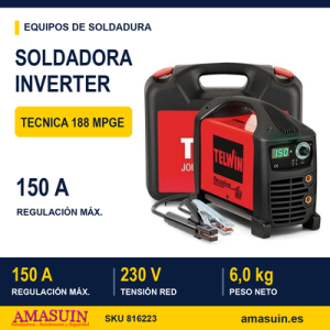 Soldadora Inverter Tecnica 188 MPGE de Electrodos MMA y TIG.