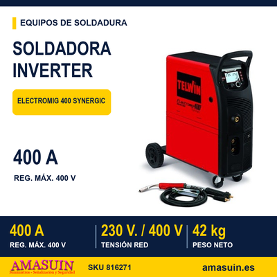 Soldadora Inverter Electromig 400 Synergic Hilo Multifunción. 1 Soldadora Inverter Electromig 400 Synergic Hilo Multifunción.