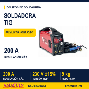 Soldadora Premium TIG 200 HF AC/DC Inverter.