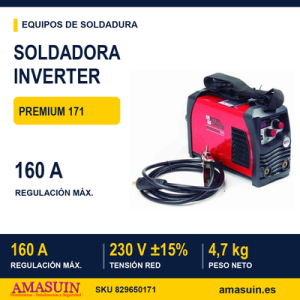 Soldadora Inverter Premium 171 de Electrodos MMA y TIG.