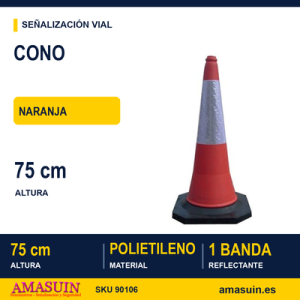 Cono Naranja Pesado 75cm 2 Piezas.