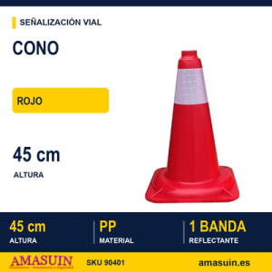 Cono Rojo Polipropileno 45cm.