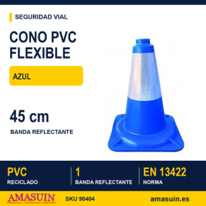 Cono Pvc Azul Flexible 45 cm.