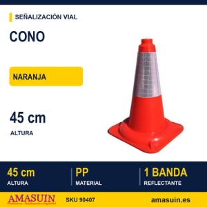 Cono Naranja Polipropileno 45cm.