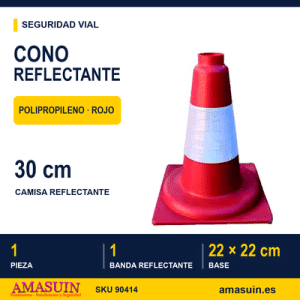 Cono Polipropileno Rojo 30 cm.