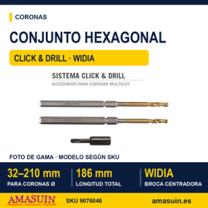 Conjunto Hexagonal Widia Click&Drill 32-210mm
