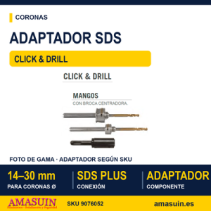 Adaptador SDS para Mango Corona Click&Drill 14-30mm.