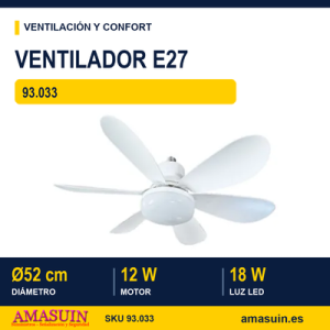 Ventilador de rosca E27 + Luz LED CCT.