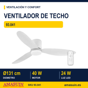 Ventilador LED de Techo 3 Aspas 131cm