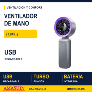 Ventilador de mano Turbo con display.USB