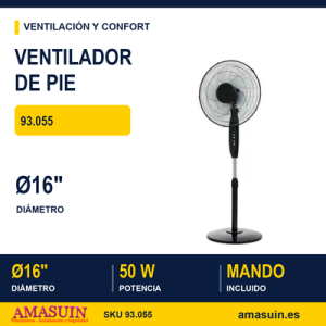 Ventilador de Pie 50W con Mando