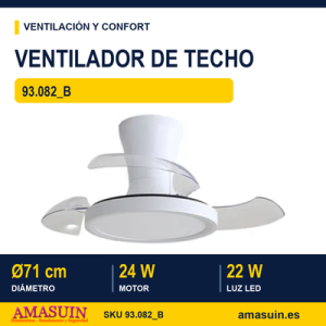 Ventilador techo 3 aspas retráct.Bl.71cm