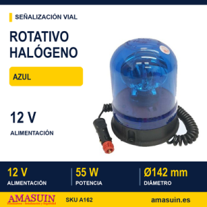 Rotativo Halógeno 12V Azul.