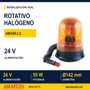 Rotativo Halógeno 24V Amarillo.