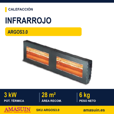 Calefactor Infrarrojos ARGOS 3.0 de 3kW 1 Calefactor Infrarrojos ARGOS 3.0 de 3kW