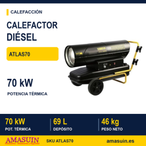 Calefactor Aire Caliente ATLAS70 a Gasoil