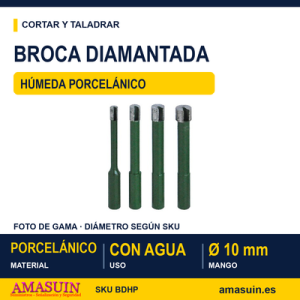 Broca Diamantada Húmeda Porcelánico.