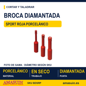 Broca Diamantada Sport Roja Porcelánico.