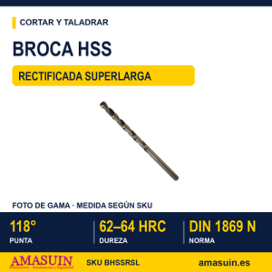 Broca HSS Rectificada SuperLarga.