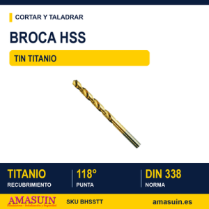 Broca HSS TIN Titanio.