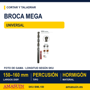 Broca Mega Largo 150mm.