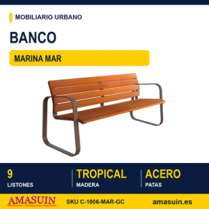 Banco Marina Mar Acero y Tropical