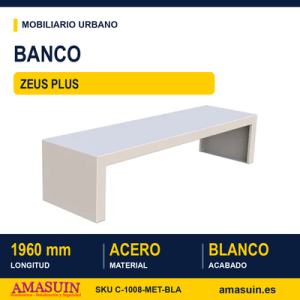 Banco Zeus Plus en acero – blanco